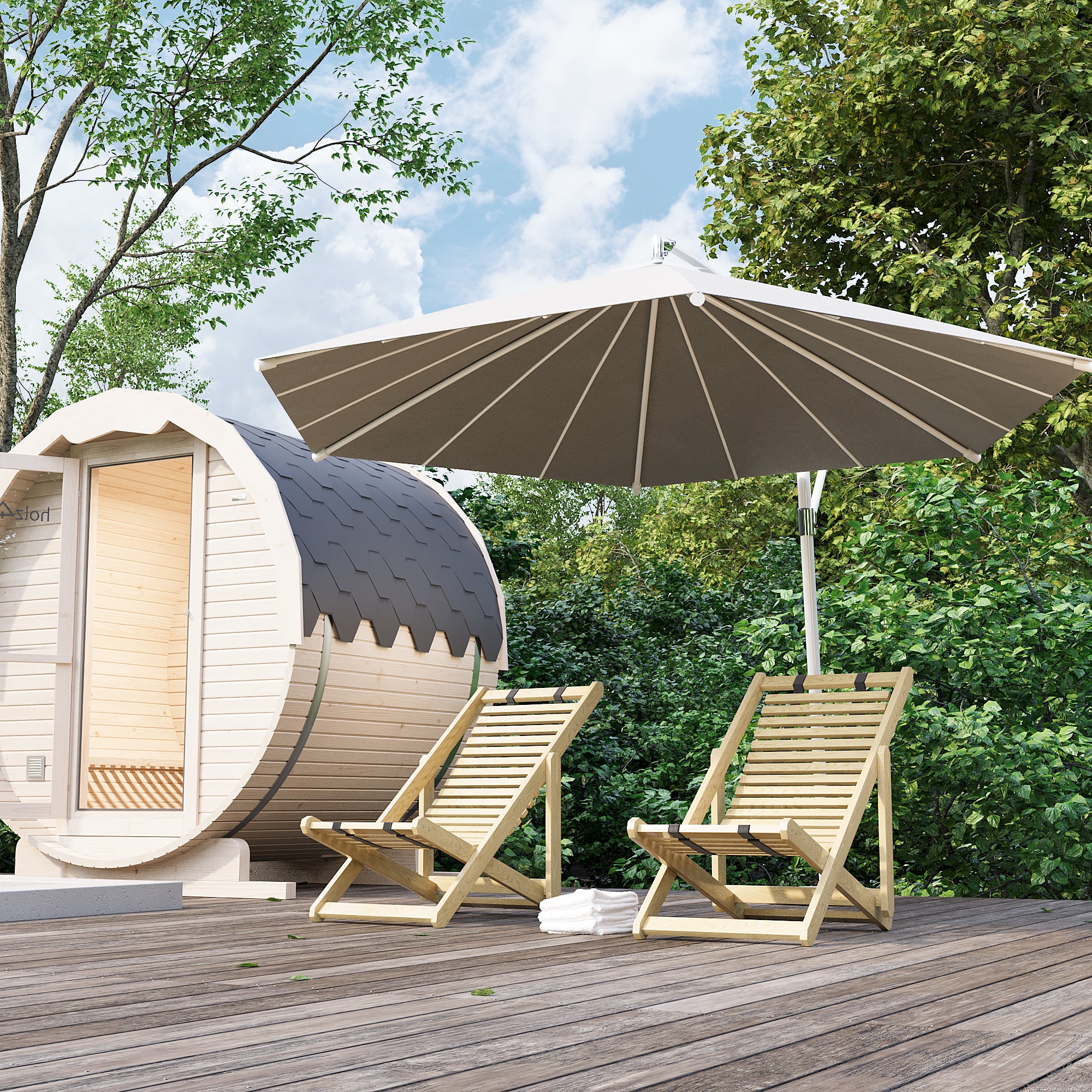 Gartenlounge Liegestuhl Holz Sonnenliege