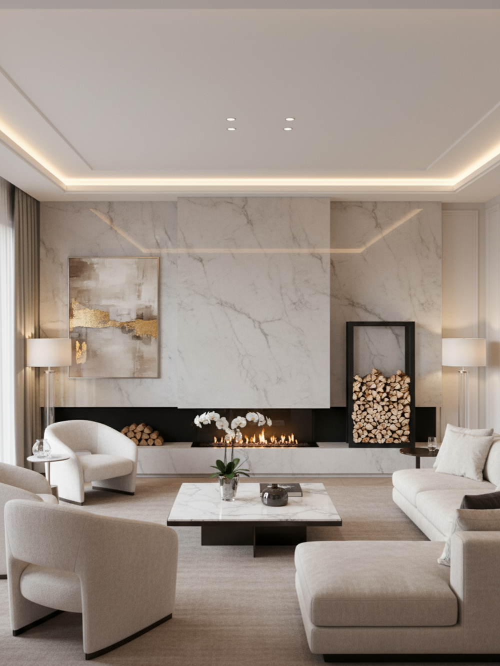 Kaminholzregal aus Metall Schwarz