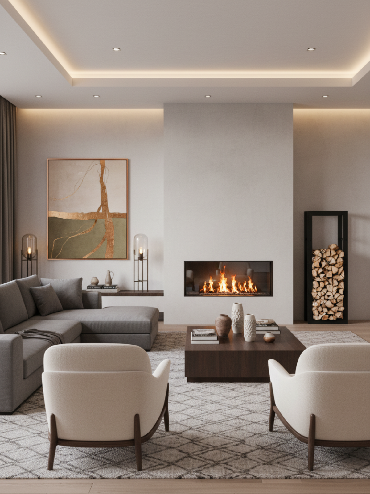 Kaminholzregal aus Metall Schwarz