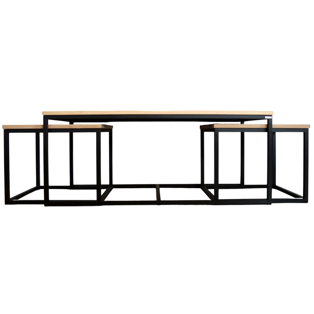 3er-Set Couchtisch aus Eiche