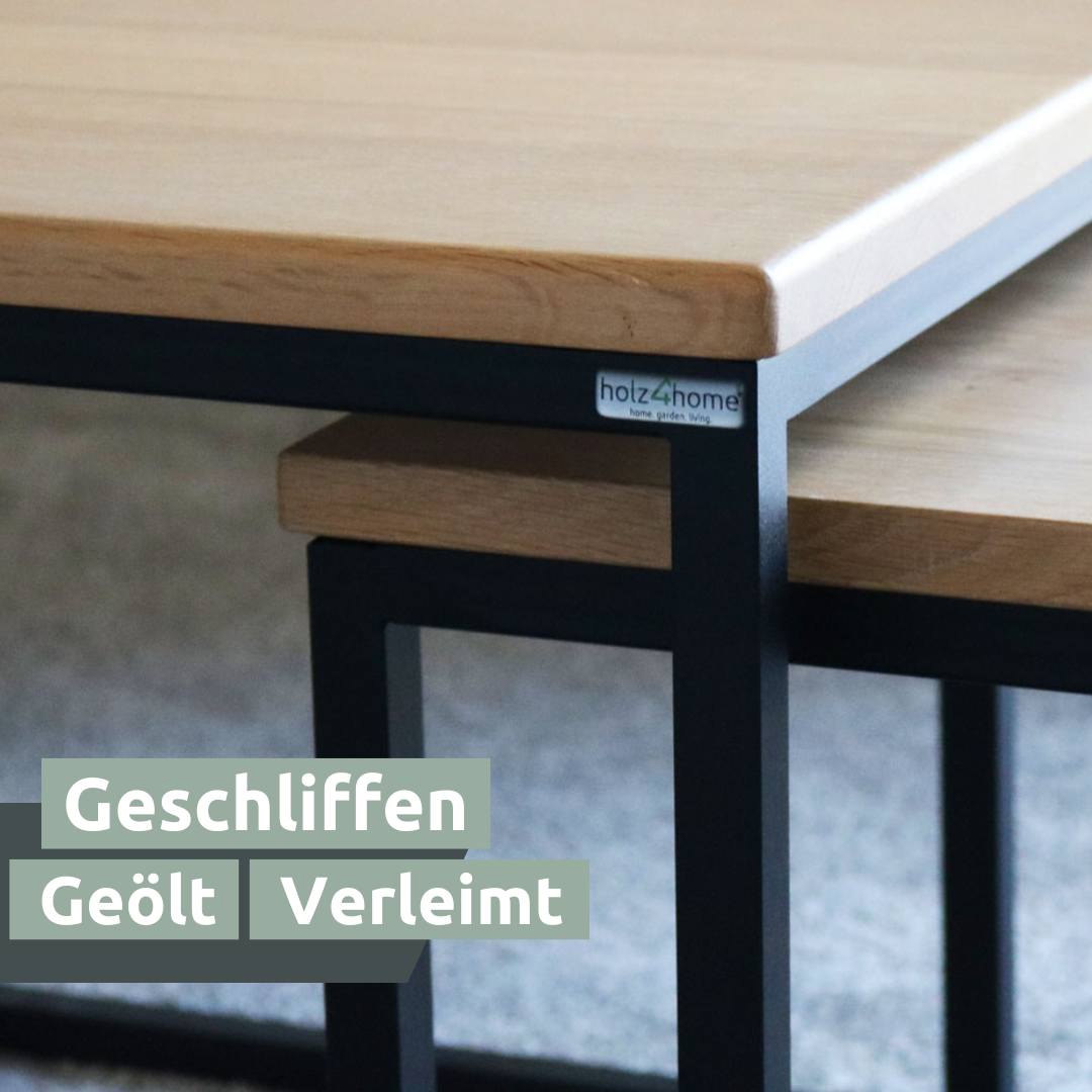 3er-Set Couchtisch aus Eiche