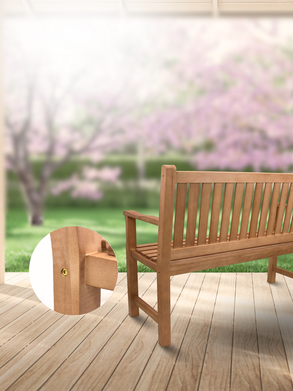 Gartenbank aus Holz 150cm