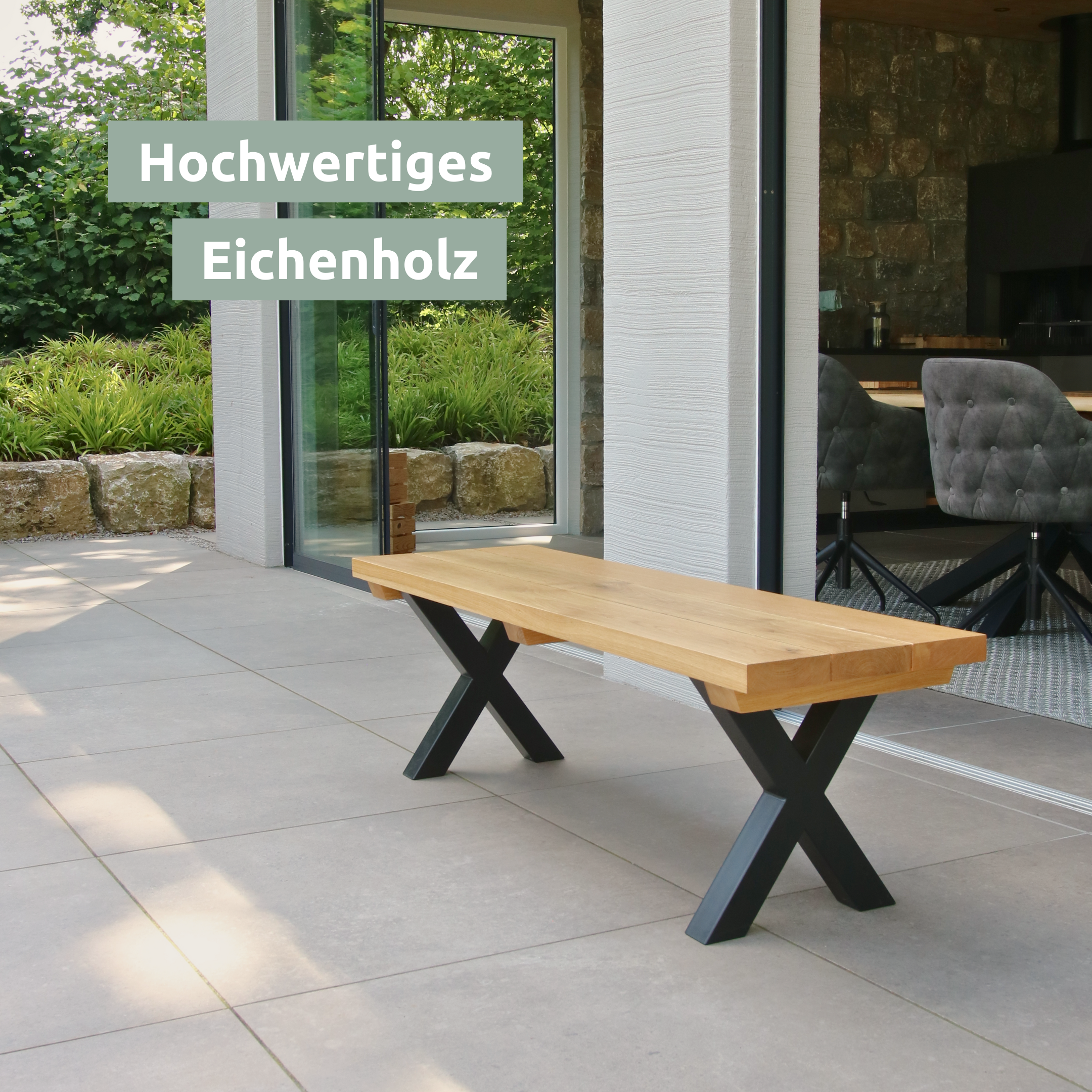 Eichenbank für den Aussenbereich