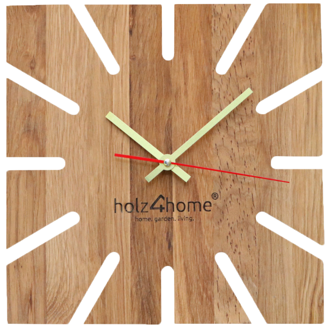 Wanduhr „Sunshine“ aus massiver Eiche