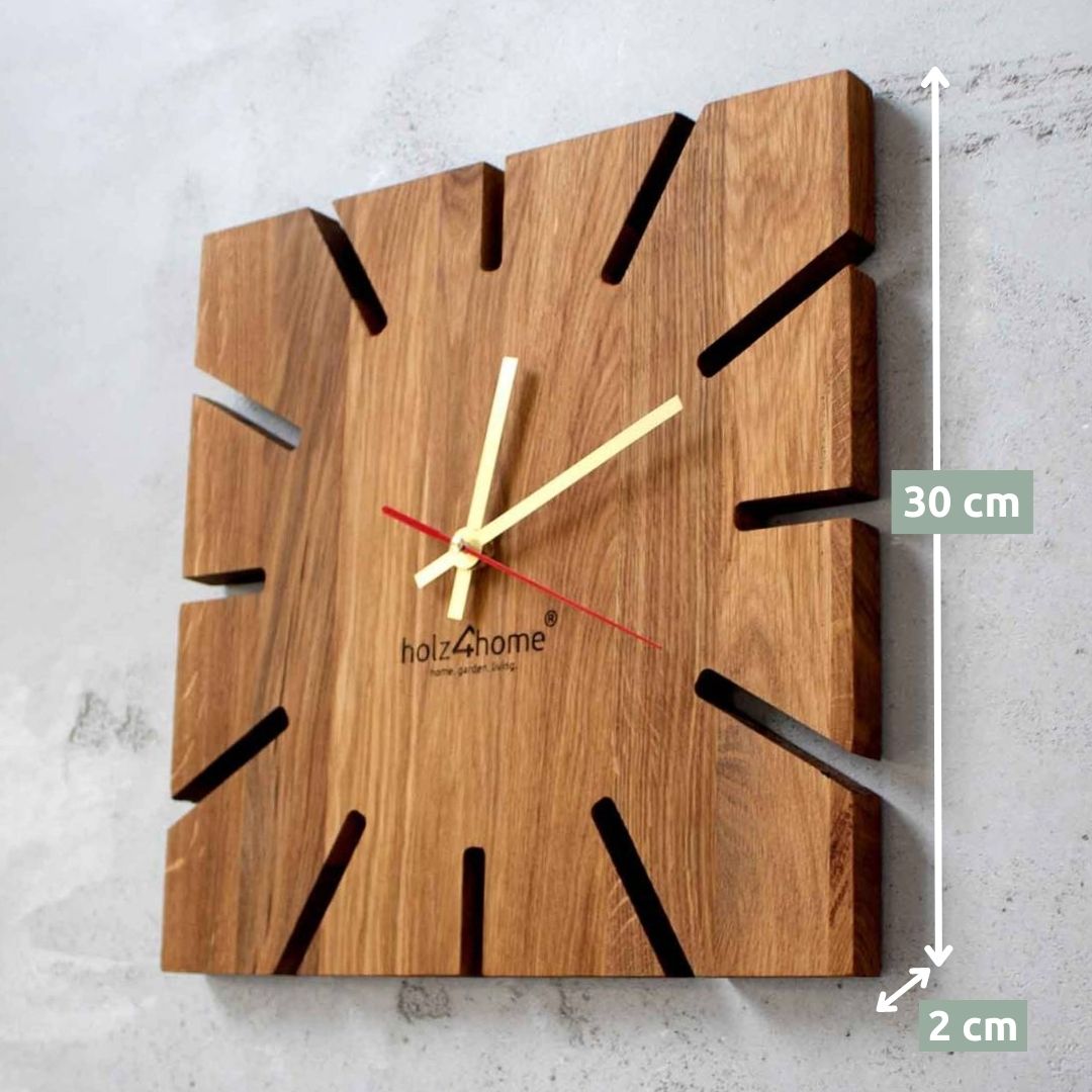 Wanduhr „Sunshine“ aus massiver Eiche