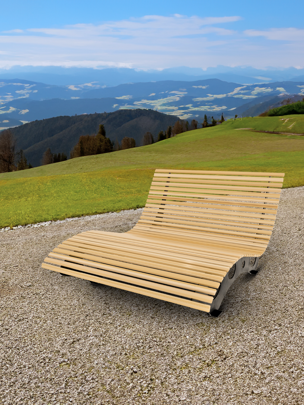 Waldliege aus Kiefernholz für Garten oder Terrasse