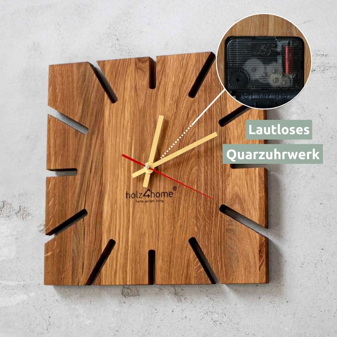 Wanduhr „Sunshine“ aus massiver Eiche