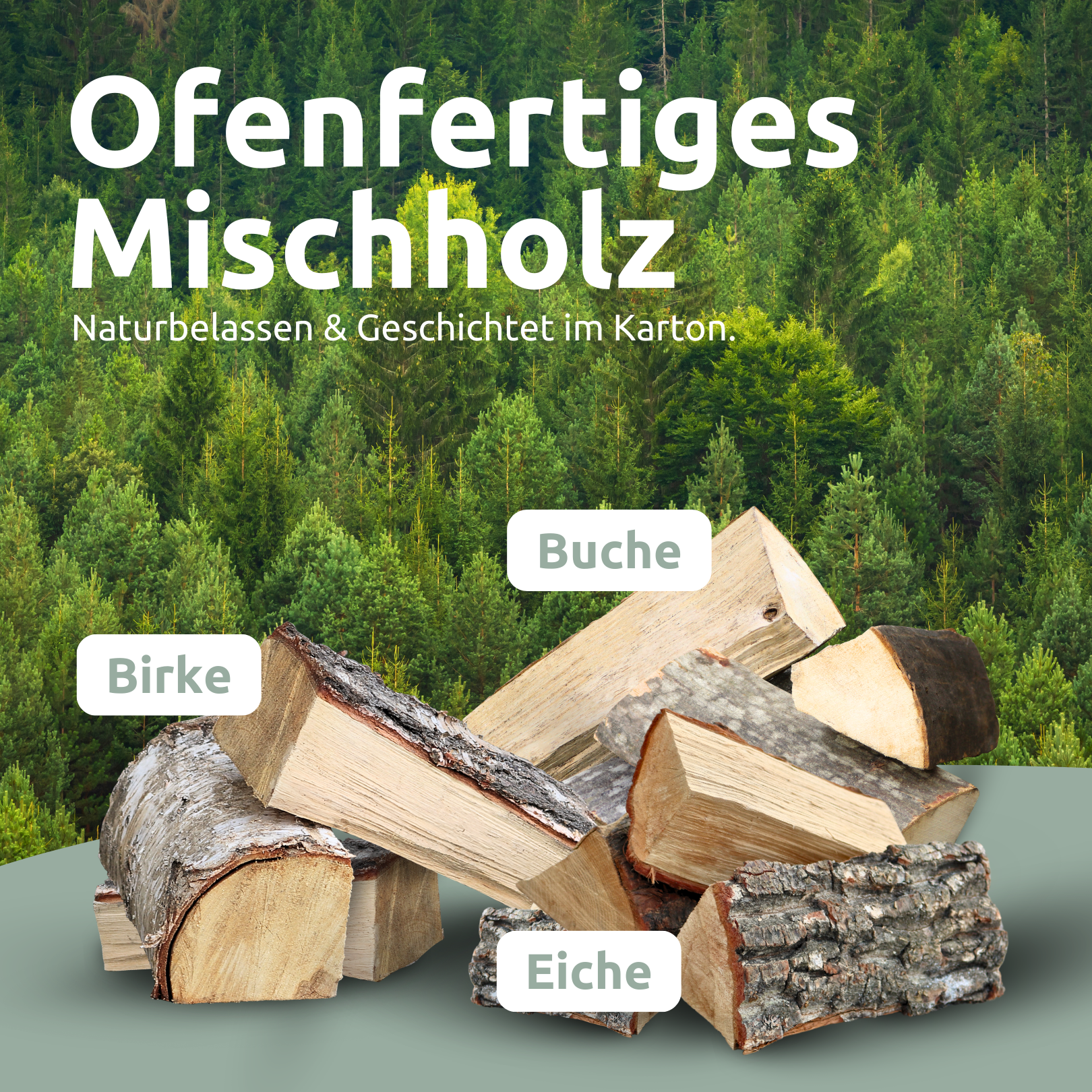 Brennholz Mischholz 30kg im Karton