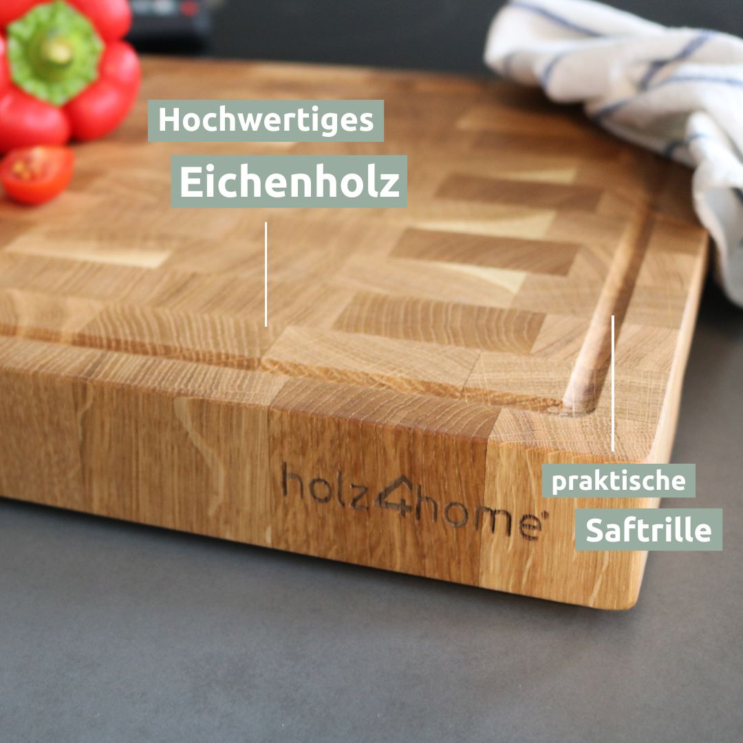 Premium Schneidebrett-Set | Stirnholz aus Eiche