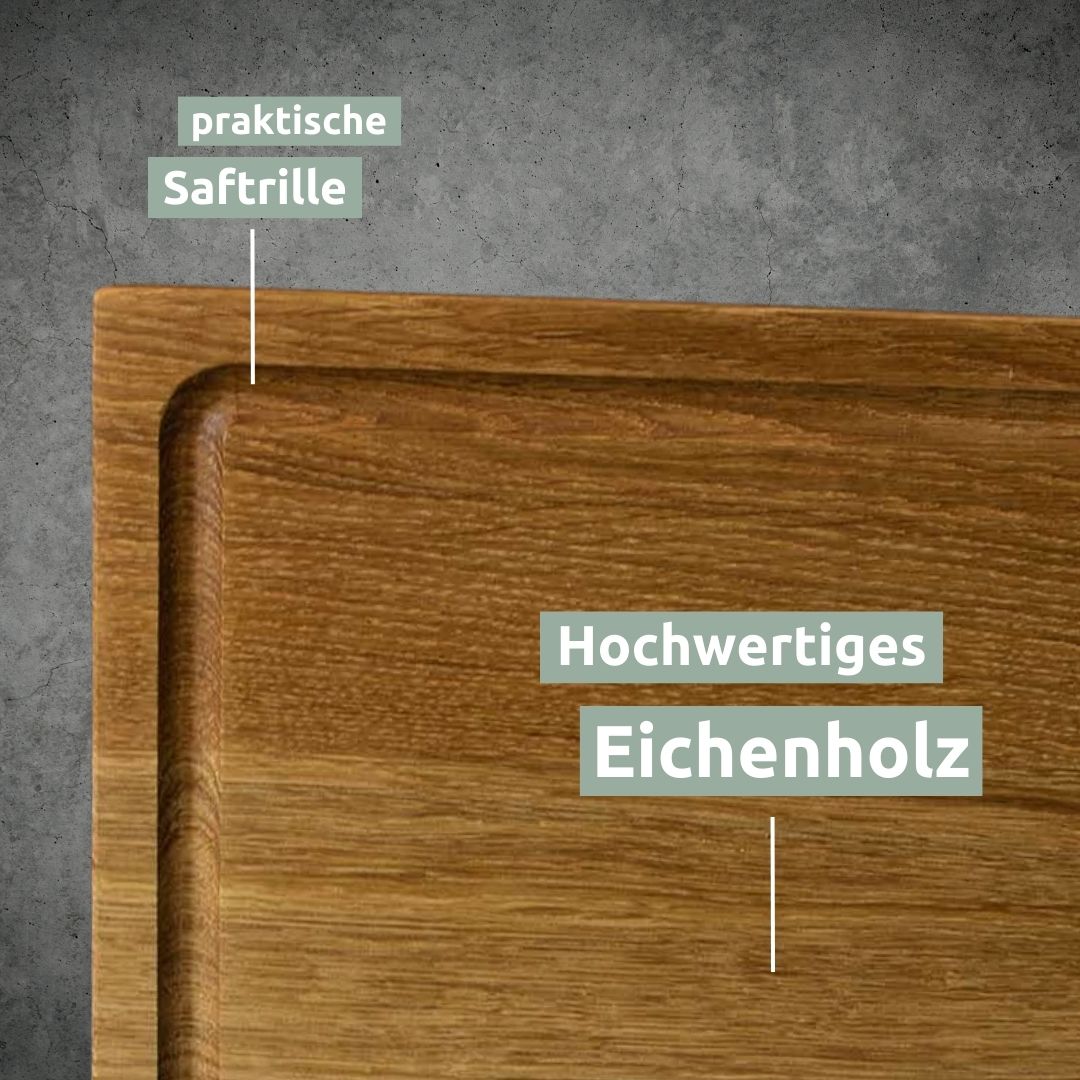 Servier- und Schneidebrett-Set Alina aus Massivholz Eiche