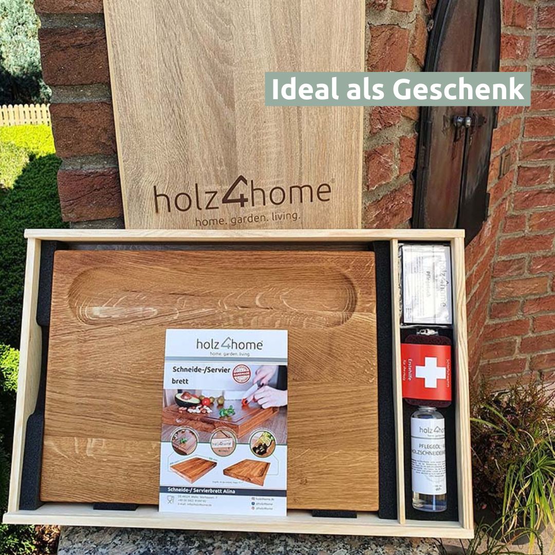 Servier- und Schneidebrett-Set Alina aus Massivholz Eiche