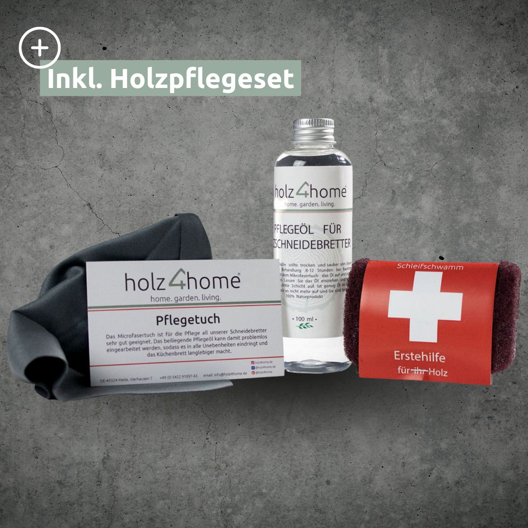 Premium Schneidebrett-Set rund ø40 cm | Hackblock aus Eiche