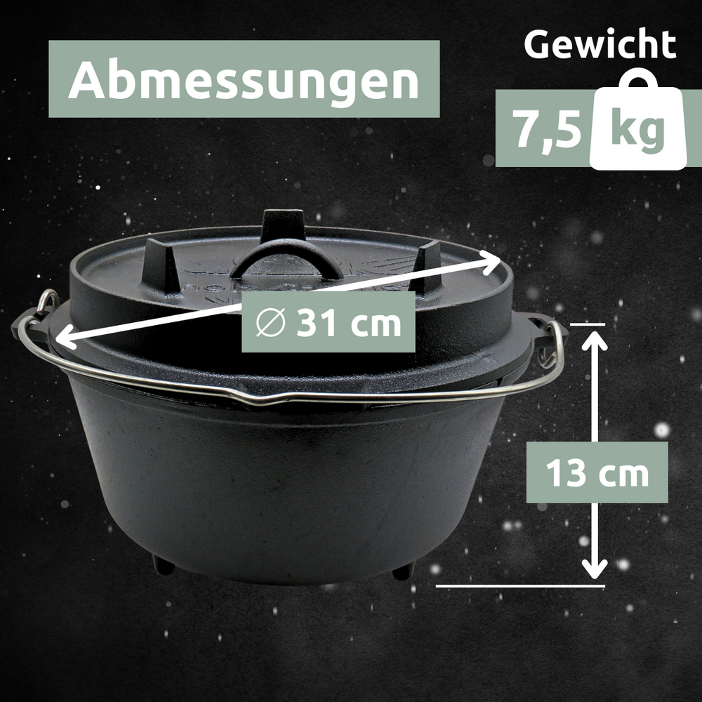 Dutch Oven 9Liter mit Zubehör