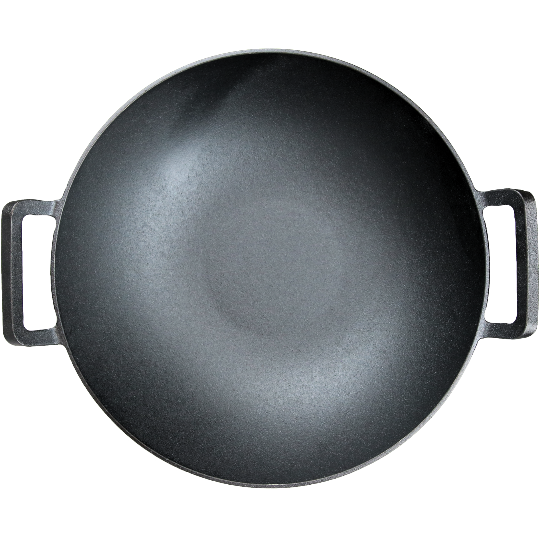 Wok aus Gusseisen Ø 36 cm I abgeflachter Boden