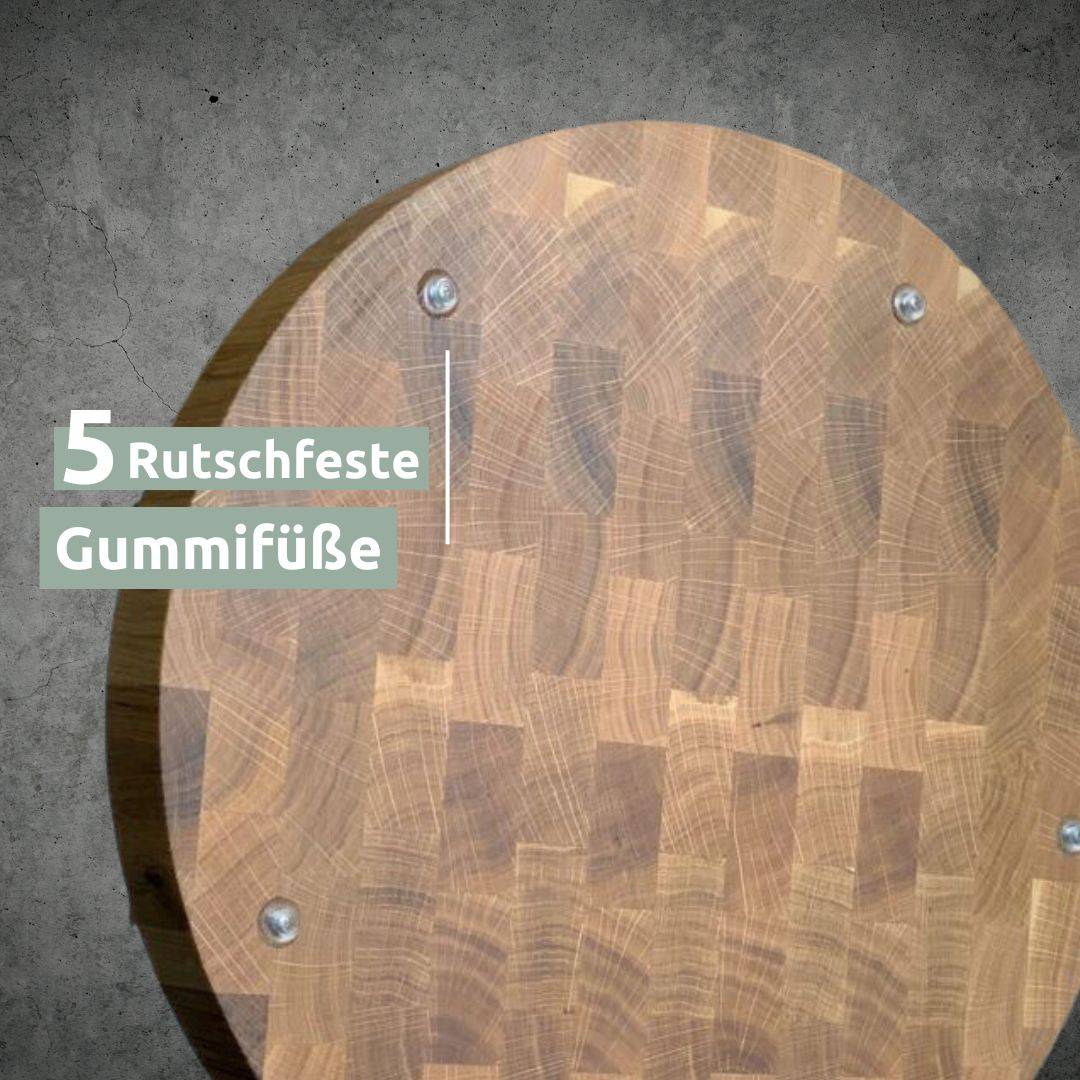 Premium Schneidebrett-Set rund ø40 cm | Hackblock aus Eiche