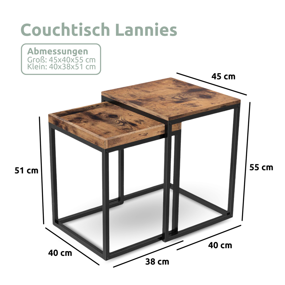 2er Set Couchtische "Lannies"