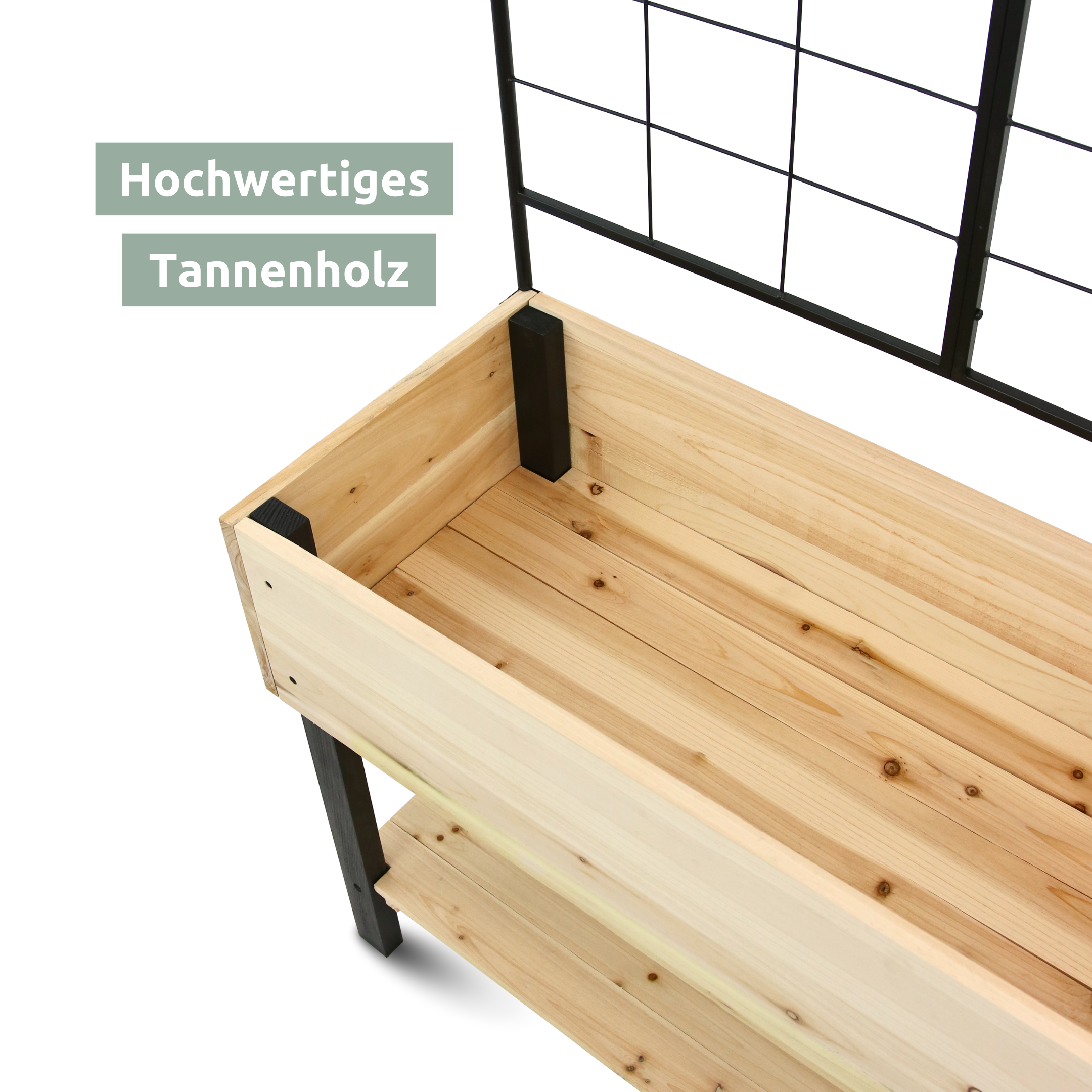 Hochbeet mit Rankgitter aus Metall I Ideal für den Balkon oder Terrasse