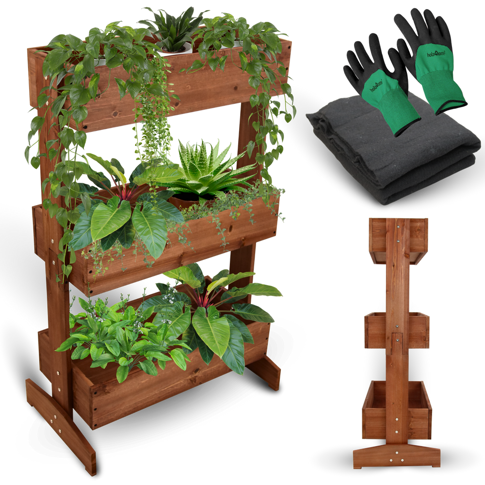 Hochbeet mit 3 Ebenen inkl. Gartenvlies & Handschuhe