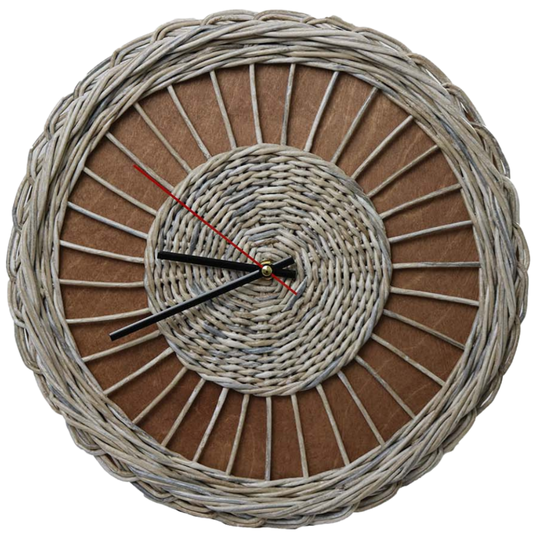 Rattan-Wanduhr „Weave“