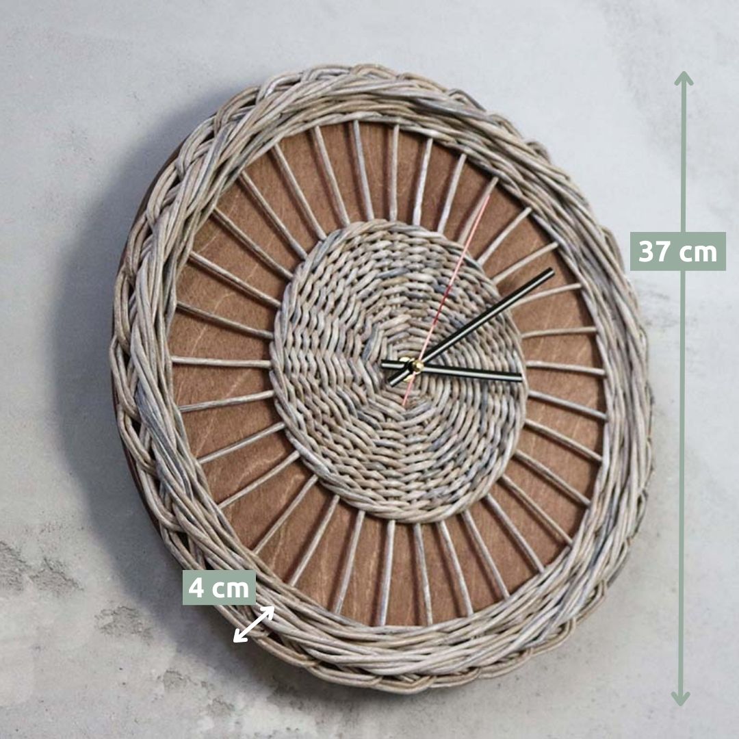 Rattan-Wanduhr „Weave“