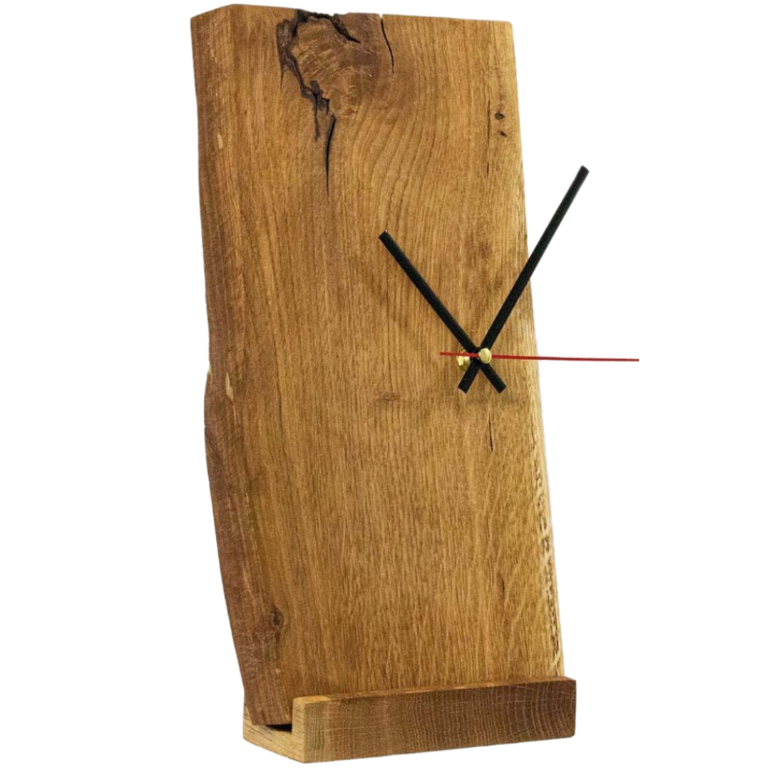 Wanduhr | Aufstelluhr aus massiver Eiche