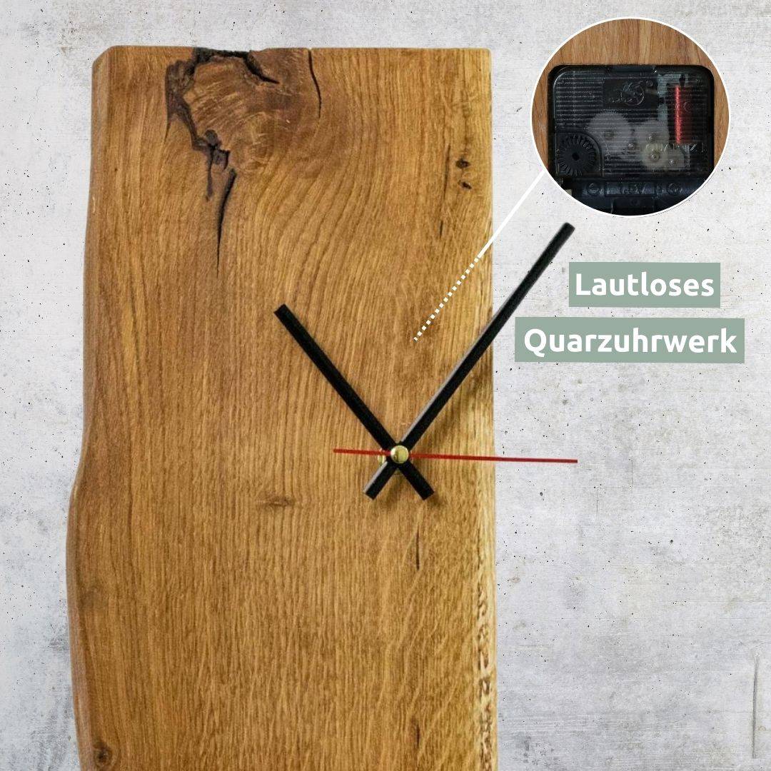 Wanduhr | Aufstelluhr aus massiver Eiche