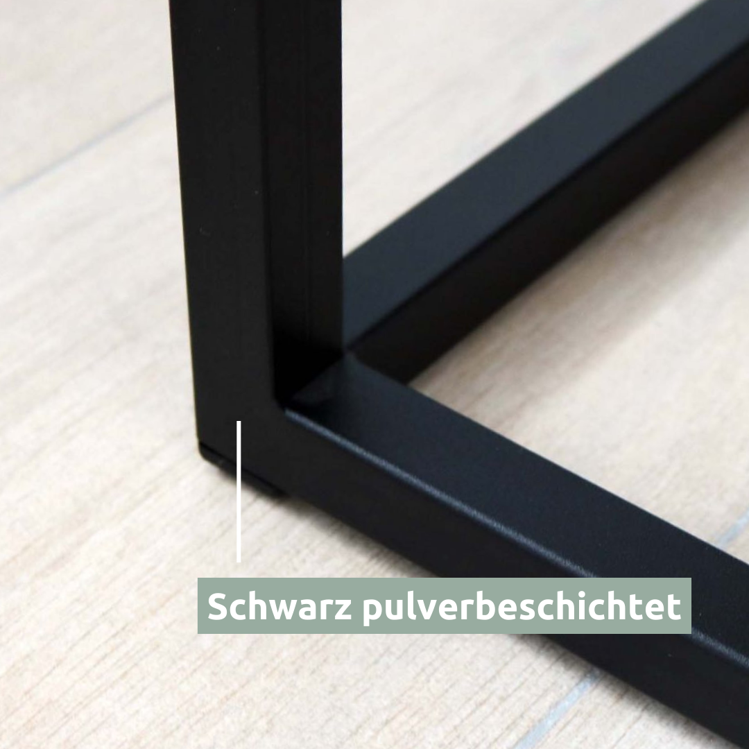 Kaminholzregal Halbrund aus Metall 55x92x21 cm Schwarz inkl. Ofenhandschuh