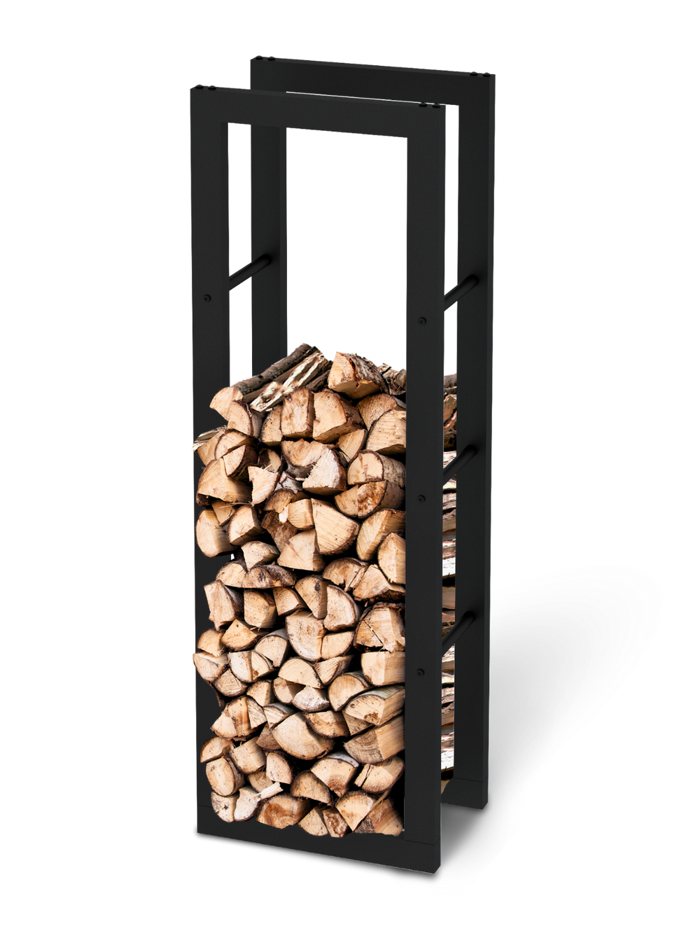 Kaminholzregal aus Metall Schwarz