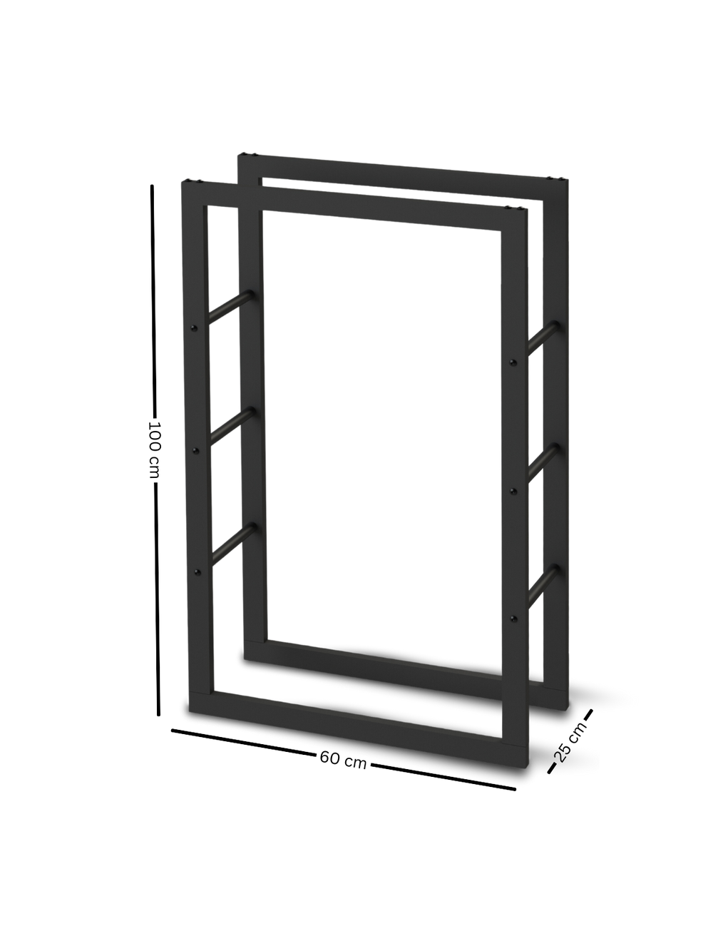 Kaminholzregal aus Metall Schwarz