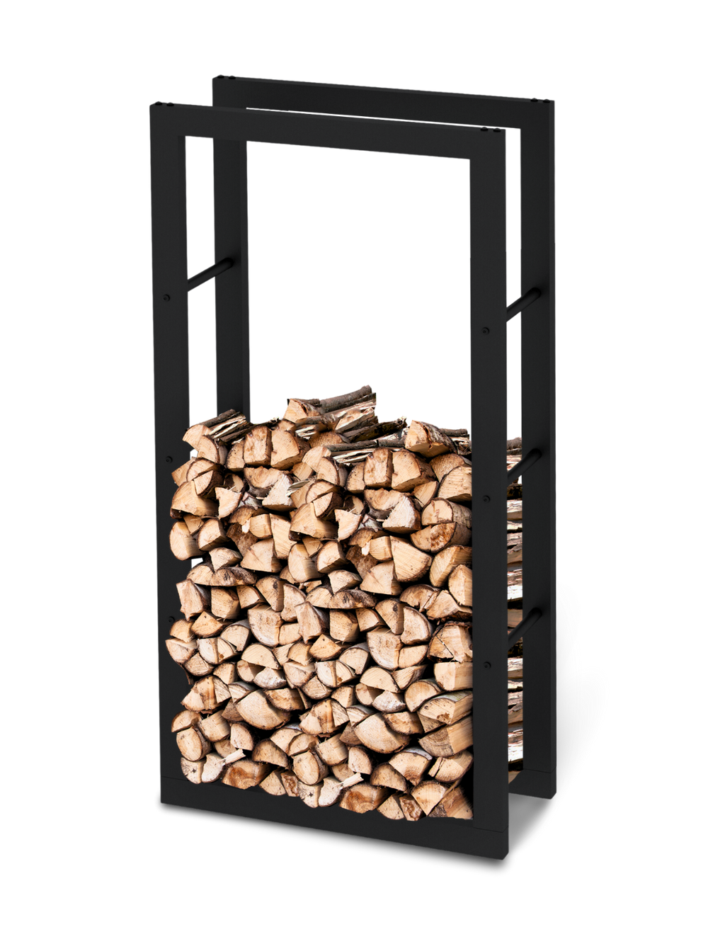Kaminholzregal aus Metall Schwarz