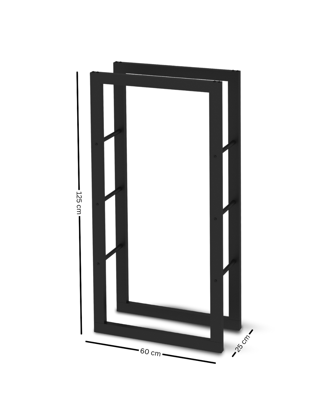 Kaminholzregal aus Metall Schwarz