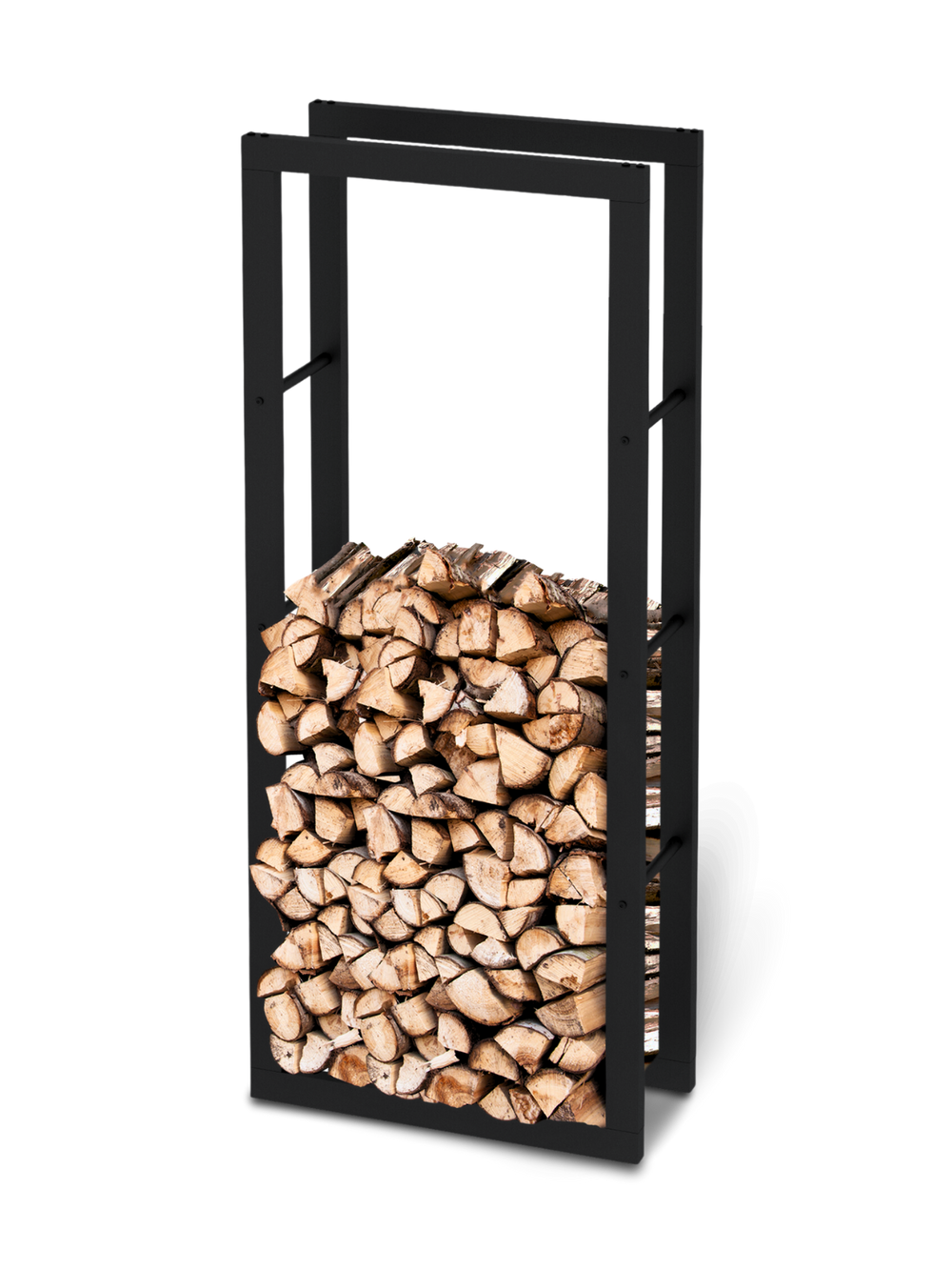 Kaminholzregal aus Metall Schwarz