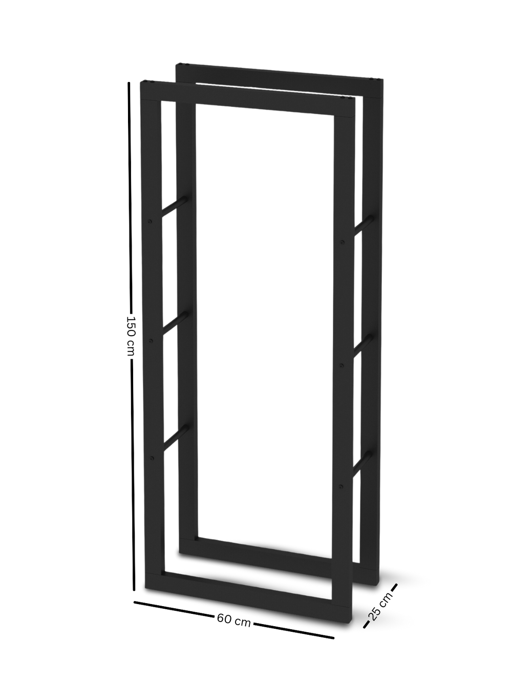 Kaminholzregal aus Metall Schwarz