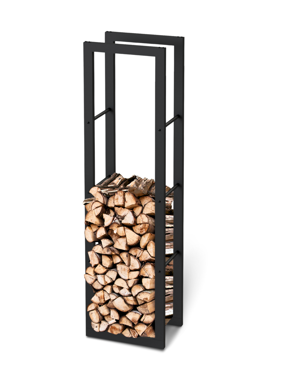 Kaminholzregal aus Metall Schwarz