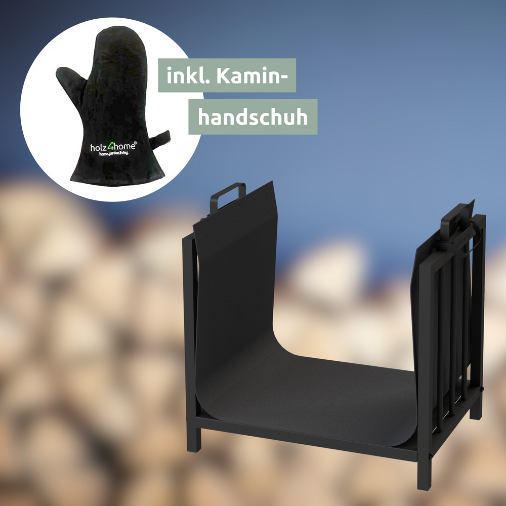 Kaminholzregal Schwarz