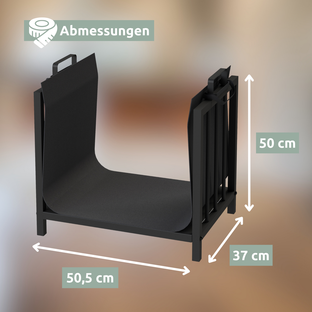 Kaminholzregal Schwarz