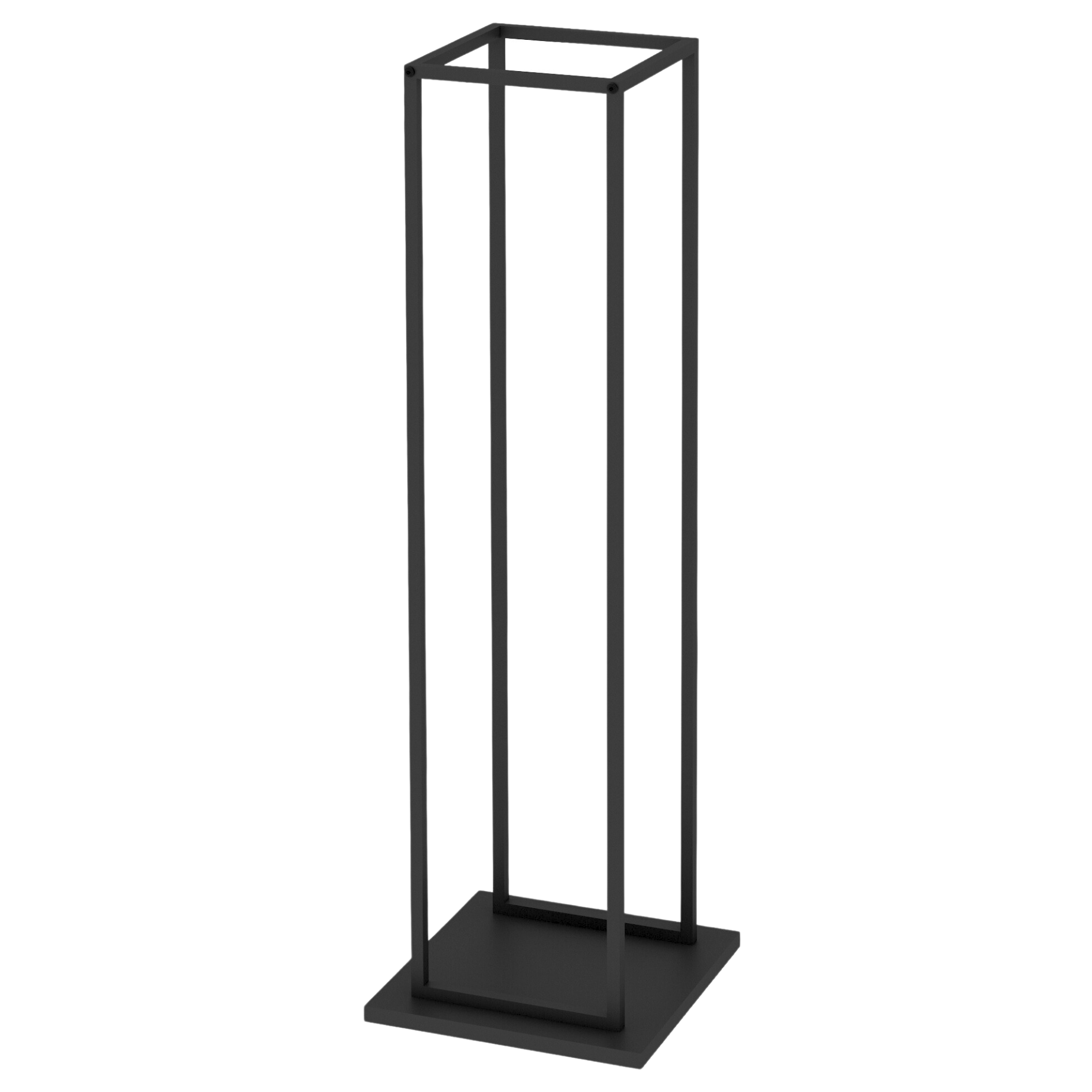 Kaminholzregal 33x33x115cm aus Metall Schwarz inkl. Ofenhandschuh