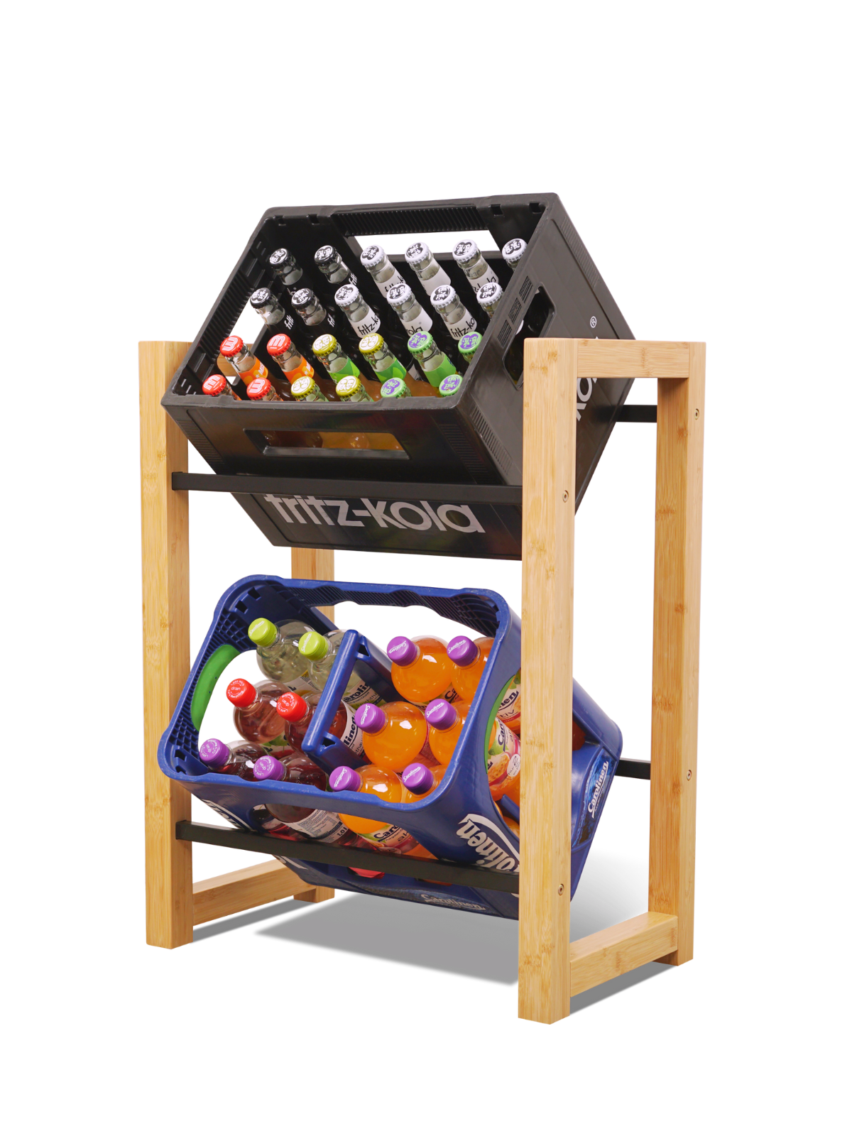 Getränkekistenregal Bambus - 2 Kisten