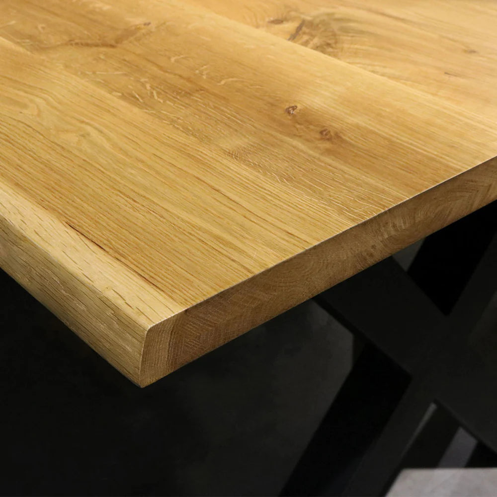 Eichentisch mit Baumkante 180cm x 100cm aufgedoppelt
