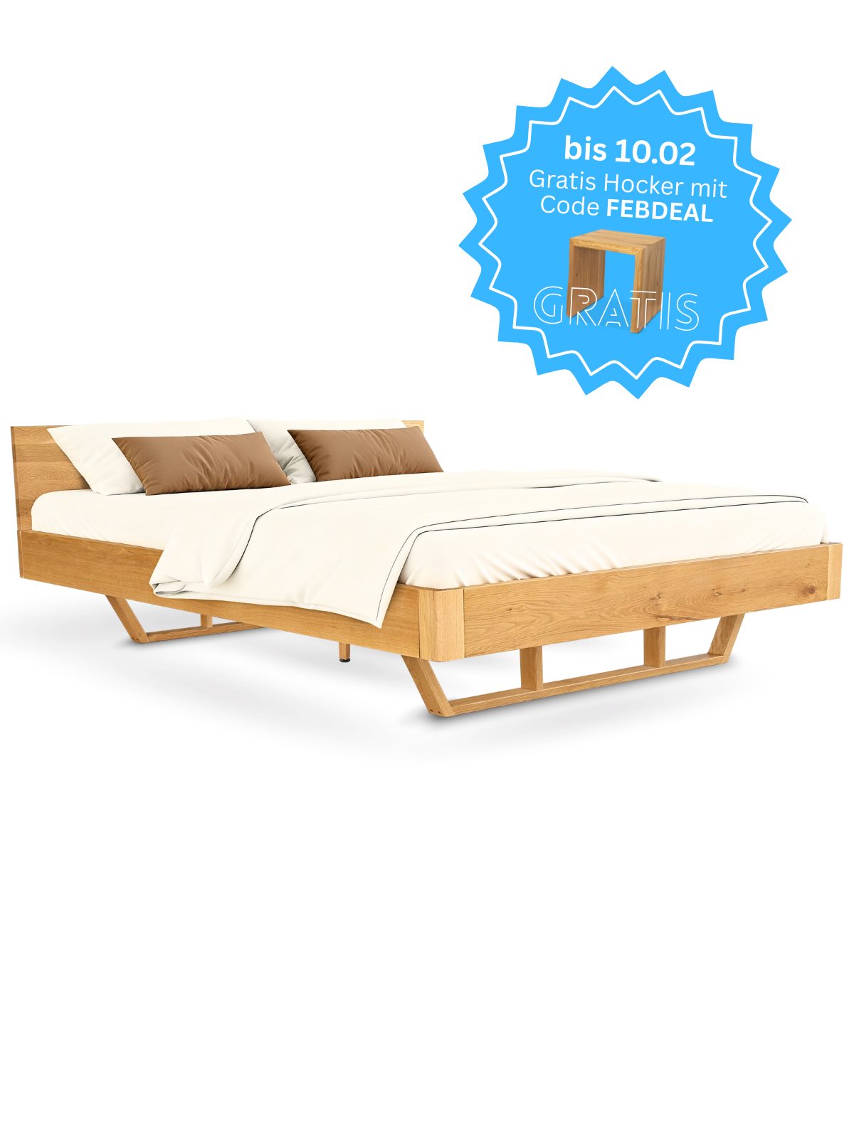 Massivholzbett 200x200cm