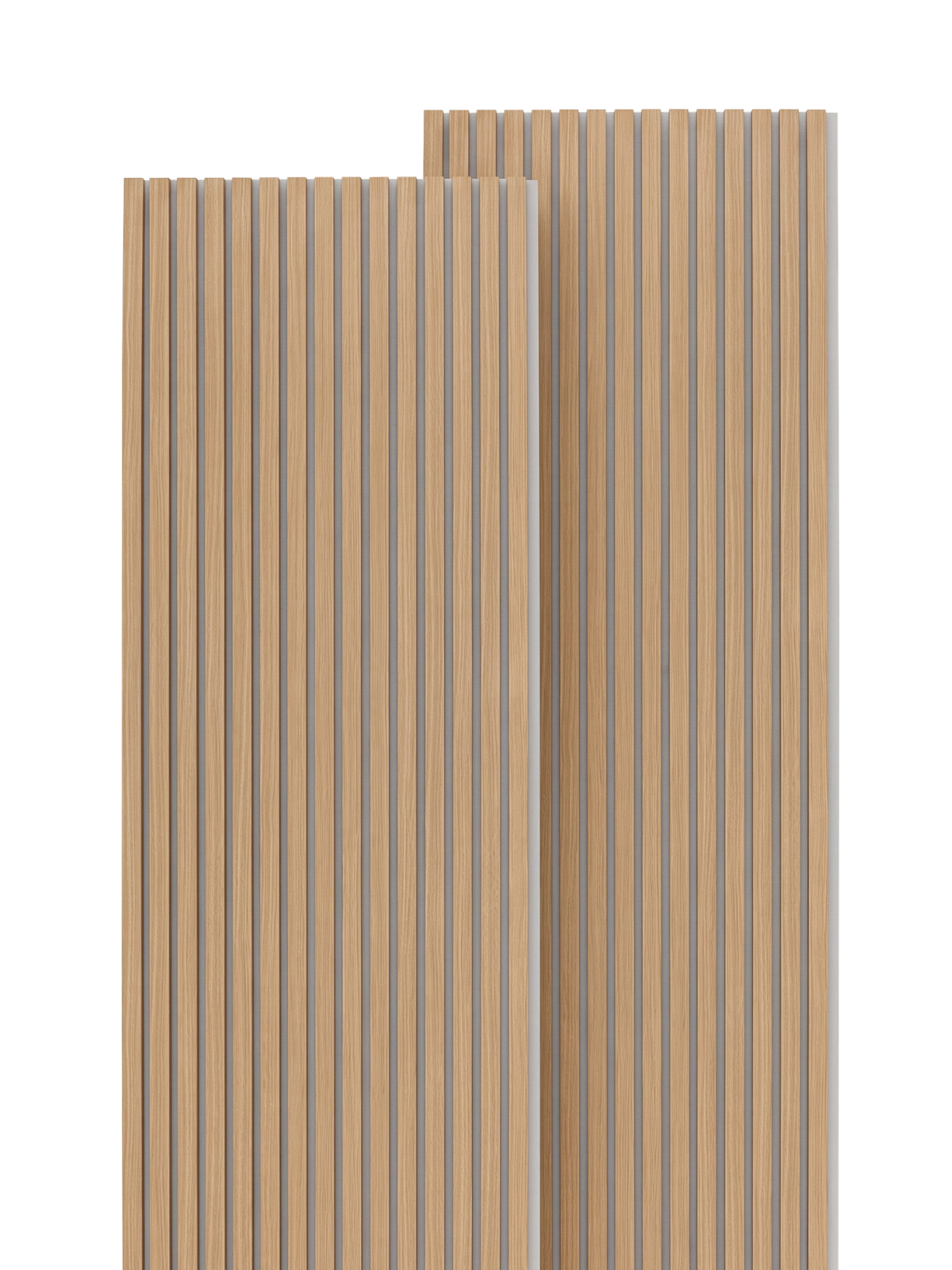 Akustikpaneele Eiche 240x60cm - 2er Set - Hellgrauer Filz