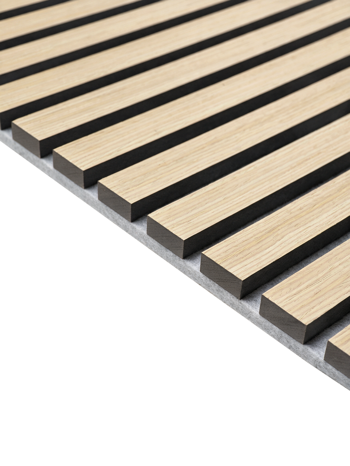 Akustikpaneele Eiche 240x60cm - 2er Set - Hellgrauer Filz