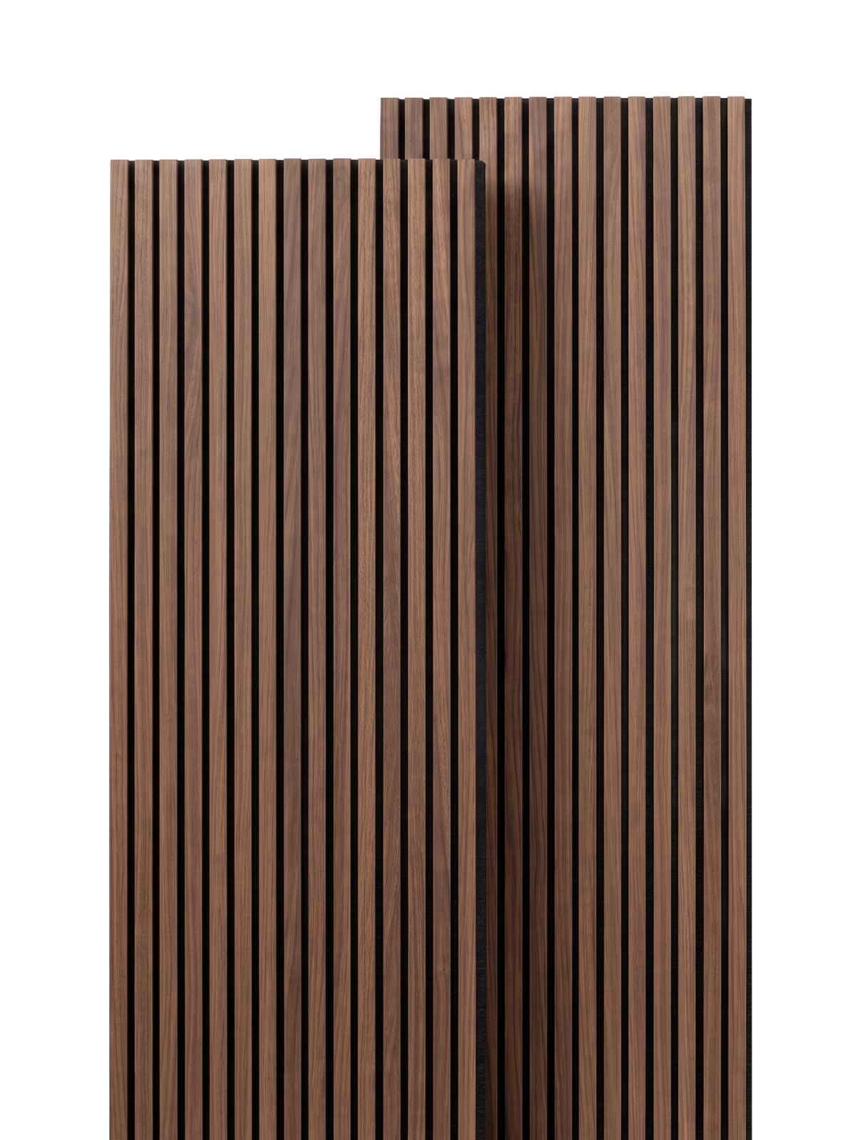 Akustikpaneele Walnuss 240x60cm - 2er Set - Schwarzer Filz