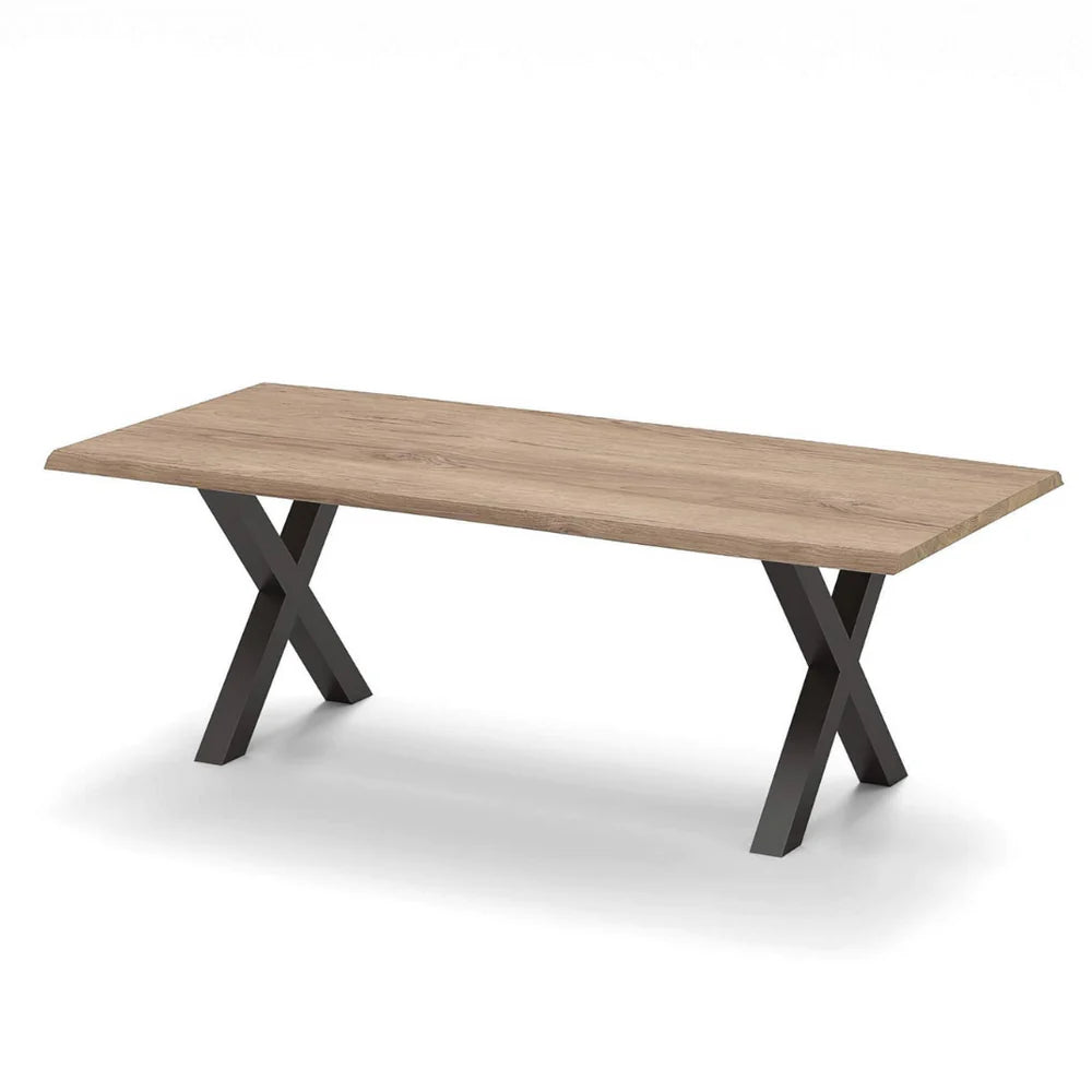 Eichentisch mit Baumkante 180cm x 100cm aufgedoppelt