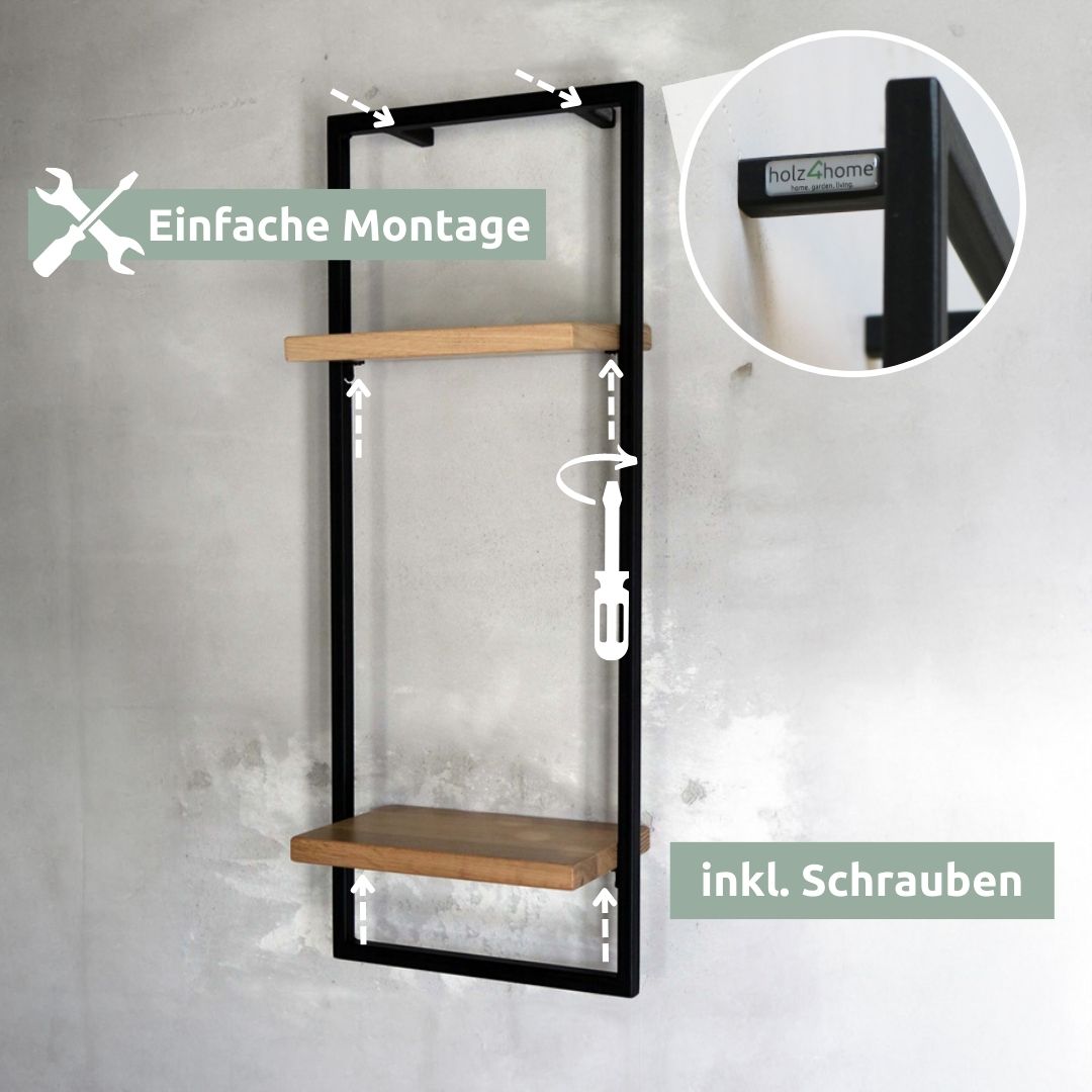 Wandregal high in schwarz gerahmt von holz4home®