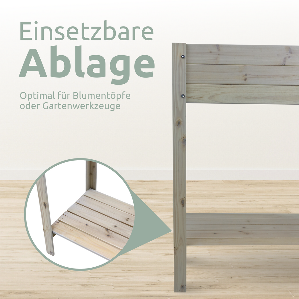 Hochbeet mit Ablage