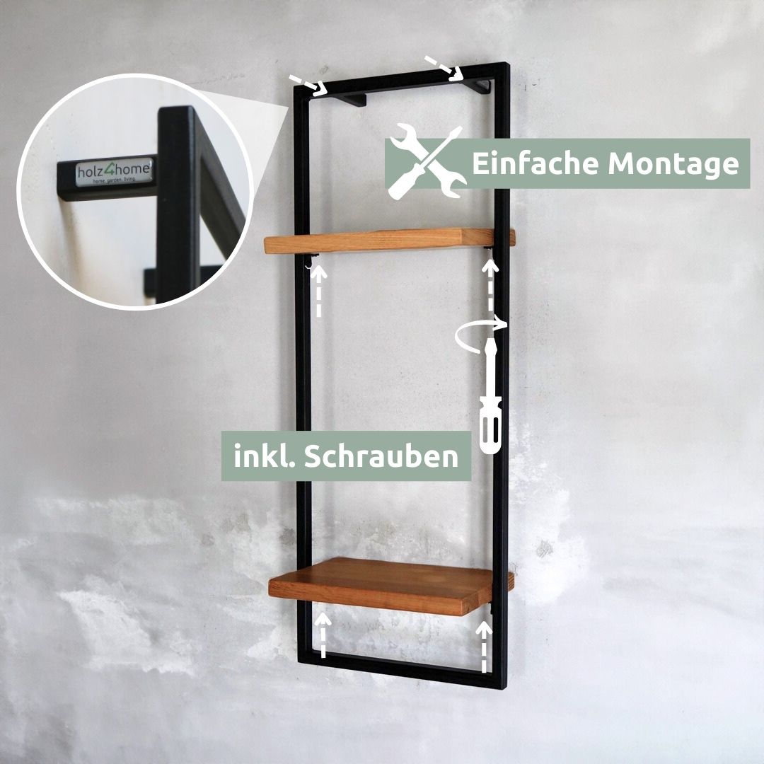 Wandregal high in schwarz gerahmt von holz4home®