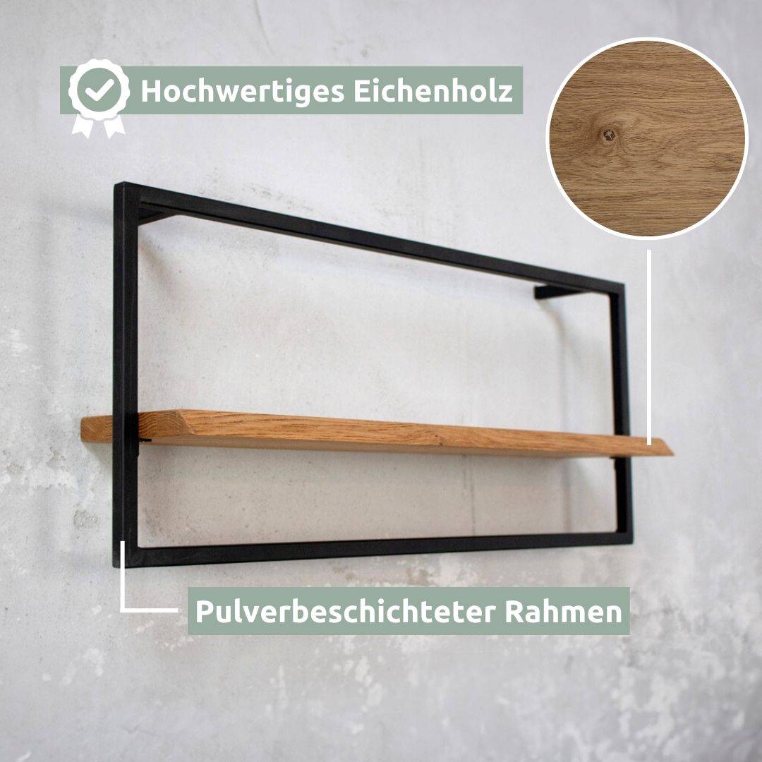 Wandregal long in schwarz gerahmt von holz4home®