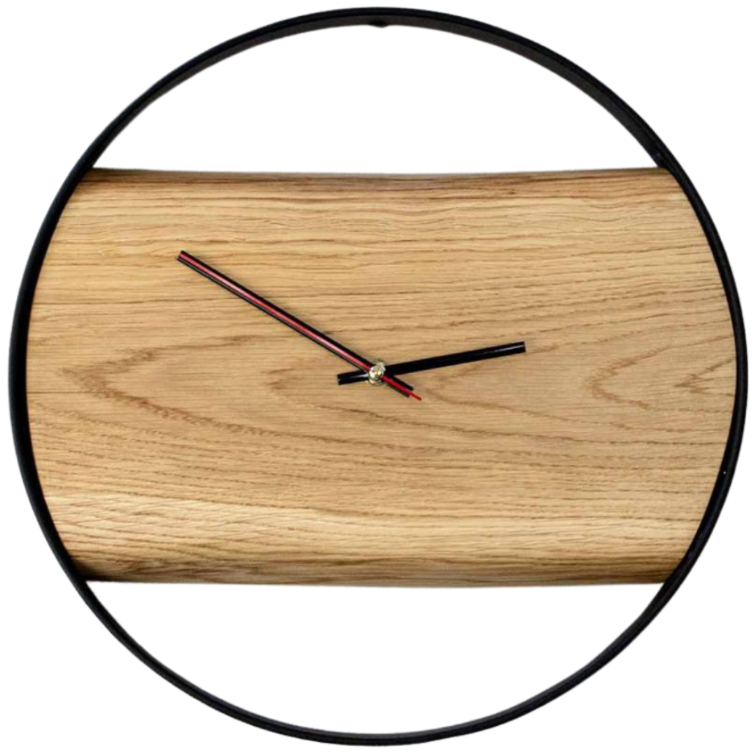Holz-Wanduhr „Polished“ gerahmt mit polierter Oberfläche