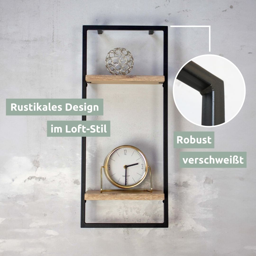 Wandregal high in schwarz gerahmt von holz4home®
